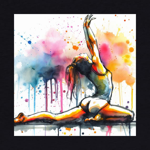 Artistic illustration of a gymnast in the floor exercise by WelshDesigns